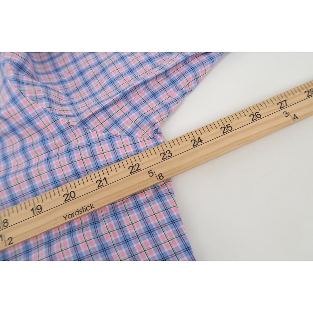 Ralph Lauren Button Down Shirt Mens Large Slim Fit Pink Blue Plaid Long Sleeve - Picture 8 of 12